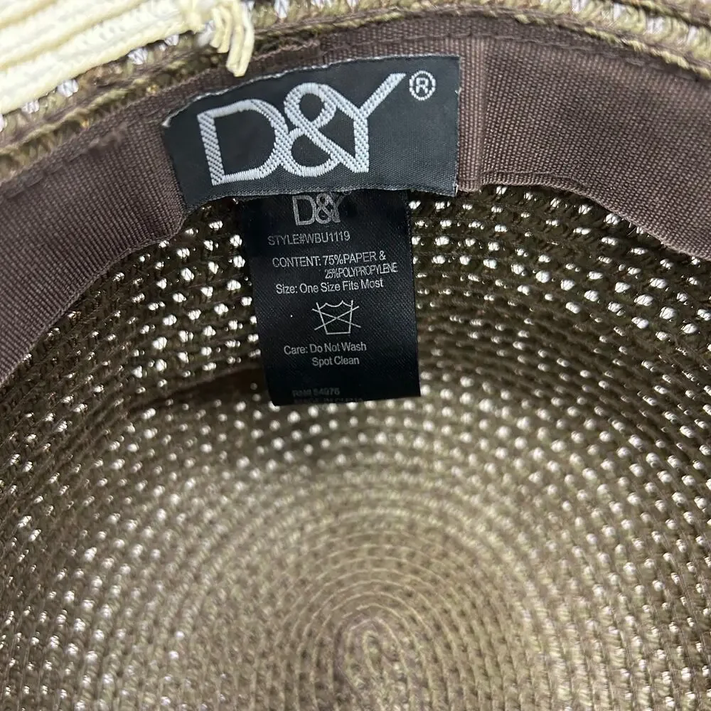 D‎ & Y Raffia Hat With Burlap Bow And Braided Hat Band